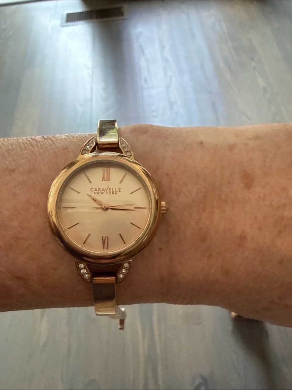 Caravelle New York (by Bulova) Rose Gold Bracelet Watch, New Battery, Runs Great